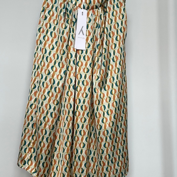 NWT Anonyme Designers Satin Midi Skirt, size 6 in mint coffee - Picture 2 of 3